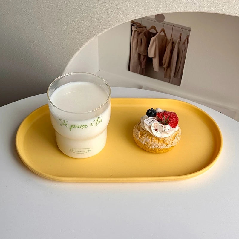 PP Oval Tray Plastic Dessert Utensil Storage Plate