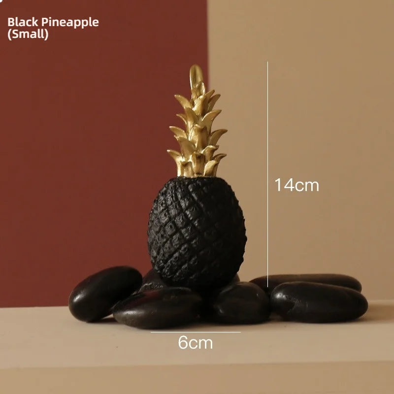 Pineapple Sculpture - Nordic Gold Resin Decor for Living Room