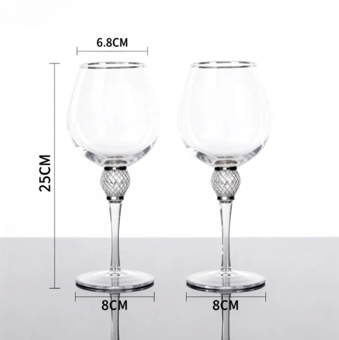 Crystal Wine Glass Set for Parties 2pcs - Crystal Glass
