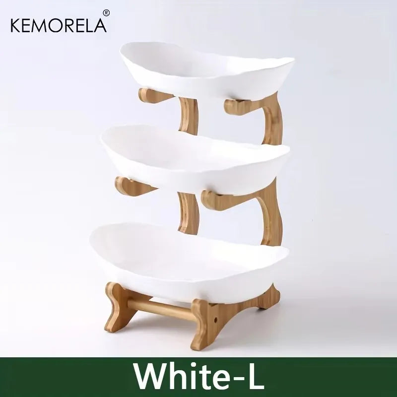 Plastic Oval Fruit Plate 2/3 Layer Snack Dish