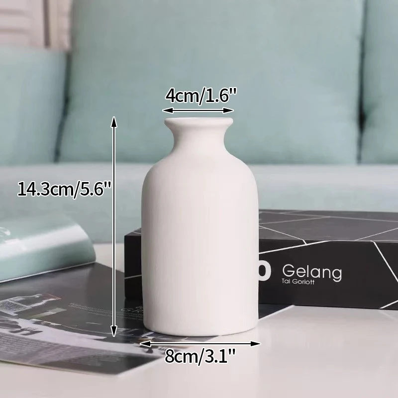 White Ceramic Bud Vase Decorative Nordic Home Decor