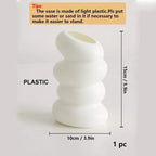 Plastic Spiral White Vase for Flower Arrangement
