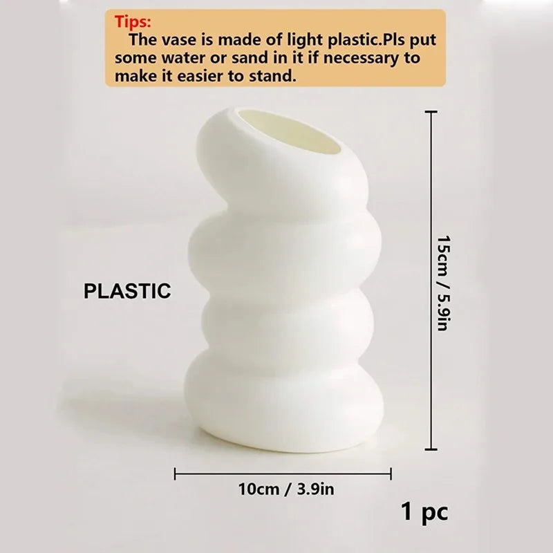 Plastic Spiral White Vase for Flower Arrangement