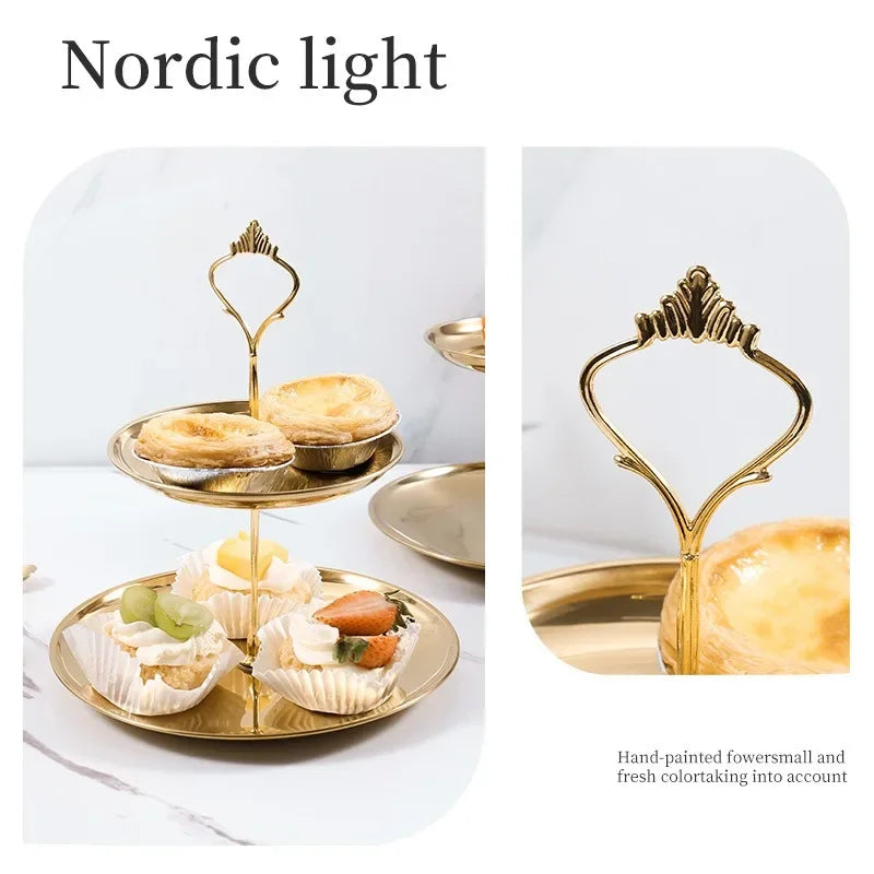 Stainless Steel Cake Stand Tiered Tray for Weddings and Parties