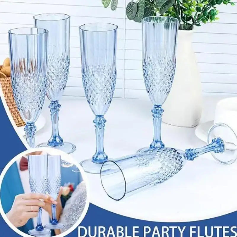 Champagne Goblet Set Crystal High-Stem for Parties