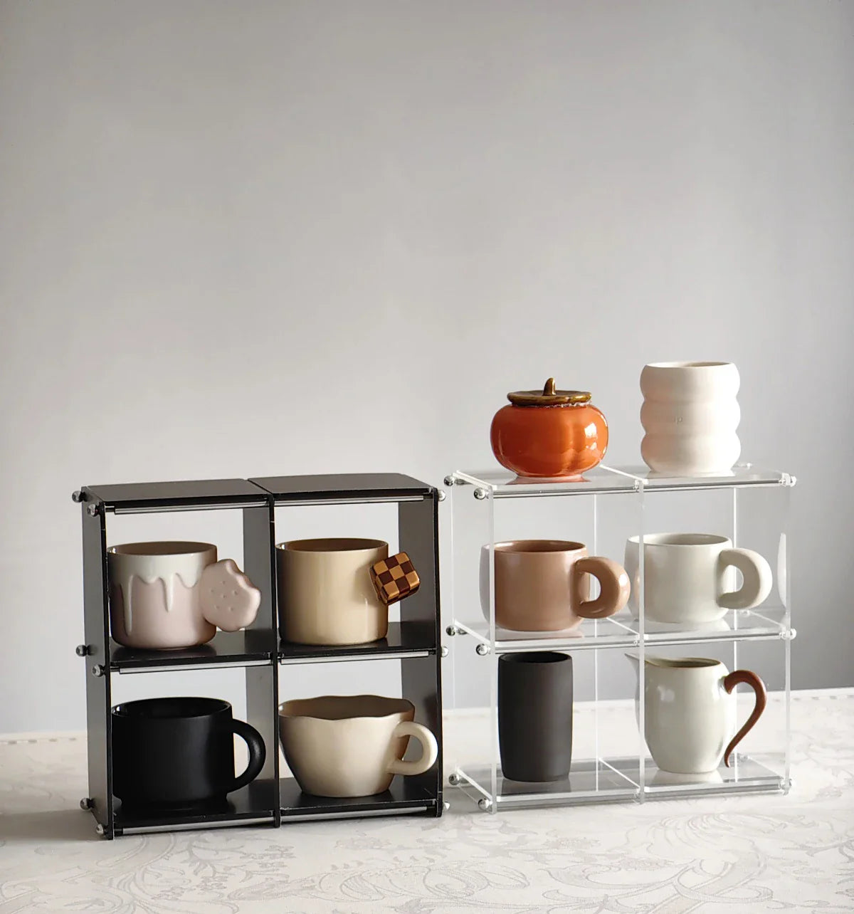 Acrylic Kitchen Countertop Tea Set Storage Rack