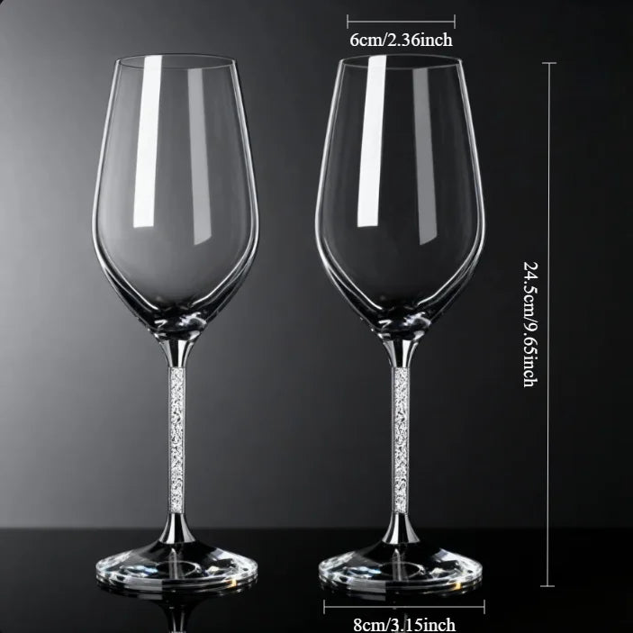 Crystal Wine Glass Set for Parties 2pcs - Crystal Glass