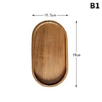Wooden Snack Tray Round Rectangle Serving Plate