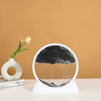 3D Moving Sand Art Round Glass Deep Sea Liquid Hourglass