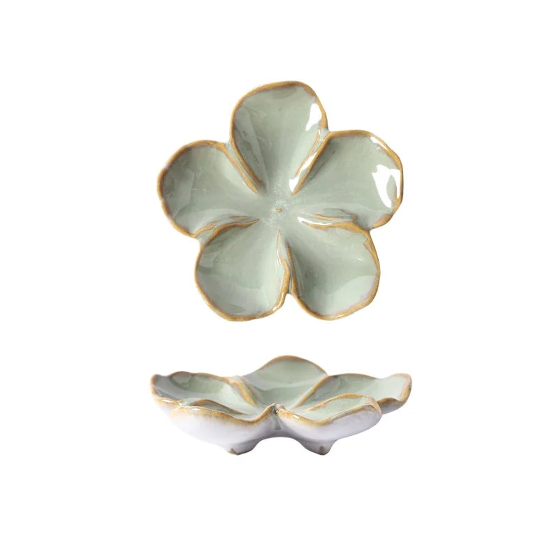 Ceramic Dipping Sauce Dish in Vintage Flower Shape
