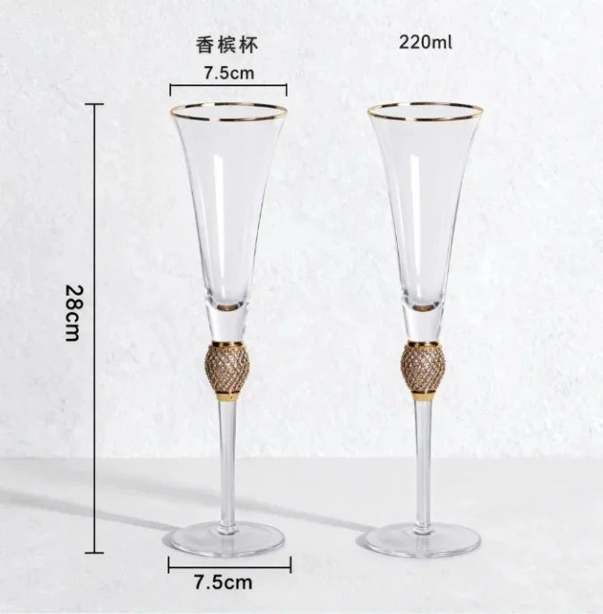 Crystal Wine Glass Set for Parties 2pcs - Crystal Glass