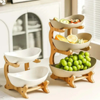 Plastic Oval Fruit Plate 2/3 Layer Snack Dish